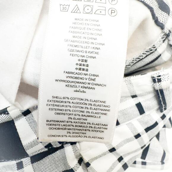 Michael Kors Plaid Striped Patterned Dress Pant Black White Jeans Size 6 - Picture 4 of 8